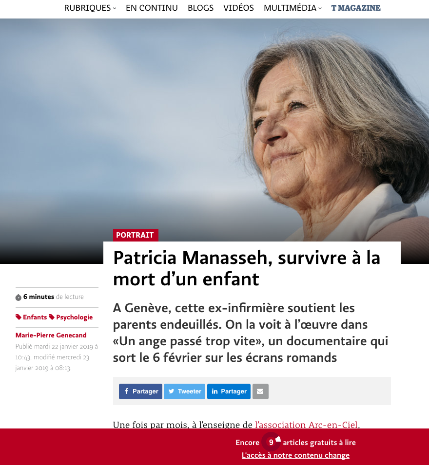 Patricia Manasseh, survivre à la mort d’un enfant